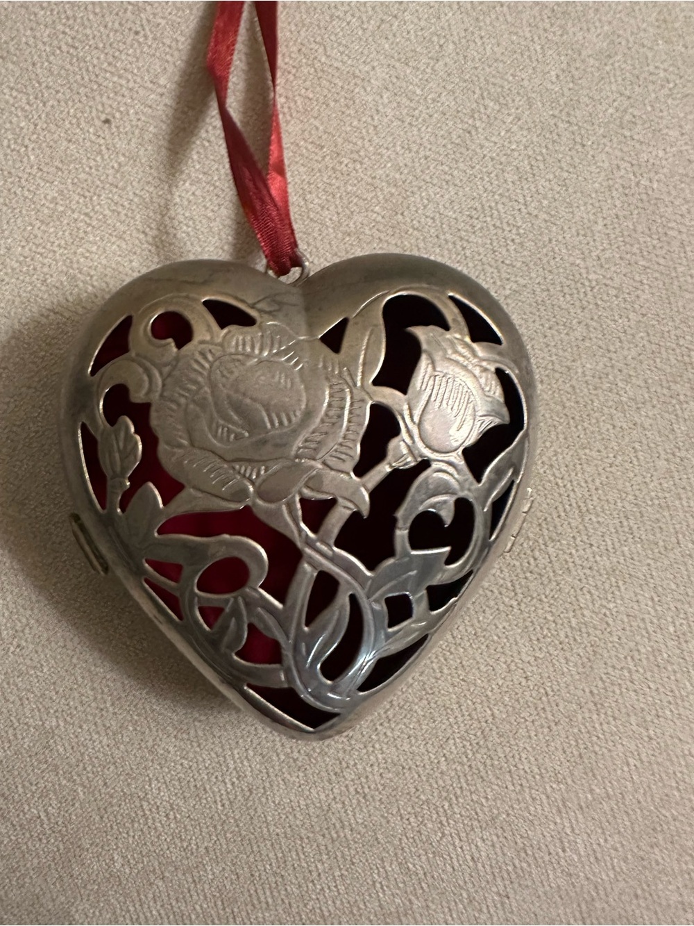 Vintage Lenox Kirk Stieff silver-plated friendship heart ornament - Picture 4 of 8